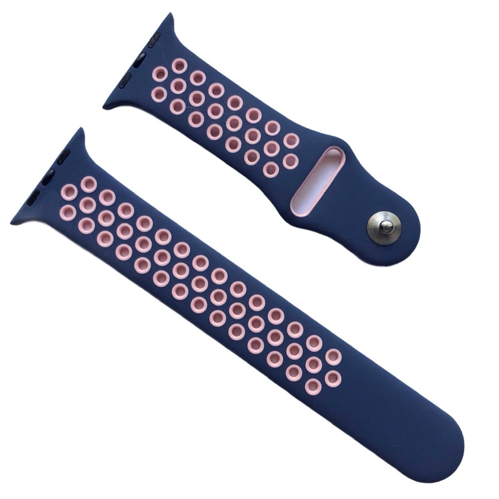 5/$20 NEW Blue Pink Silicone Sport Band Apple Watch 44/45/49 mm M/L Holes
